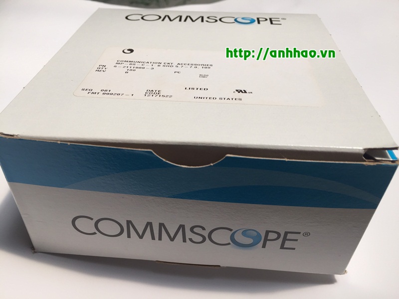 Đầu bấm mạng cat6 3 mảnh Commscope P/N: 8-2111964-3 chính hãng